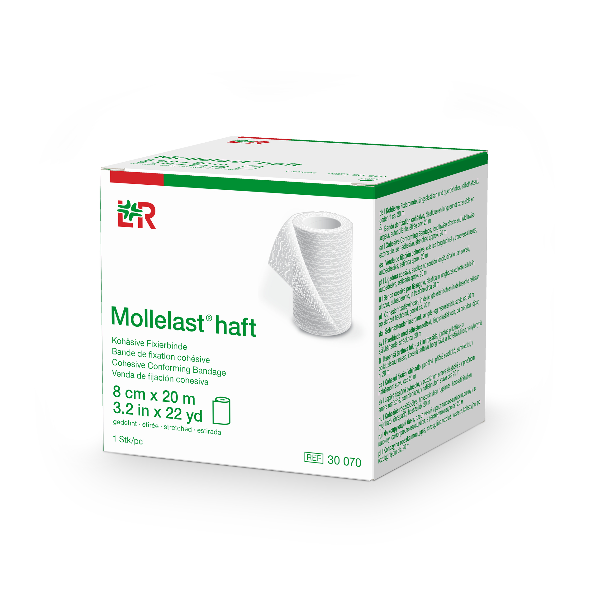 Mollelast haft Fixierbinde 8 cm x 20 m