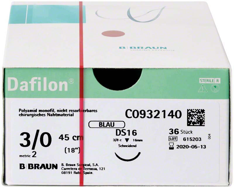 DAFILON blau,USP 4/0 DS-16, 45cm