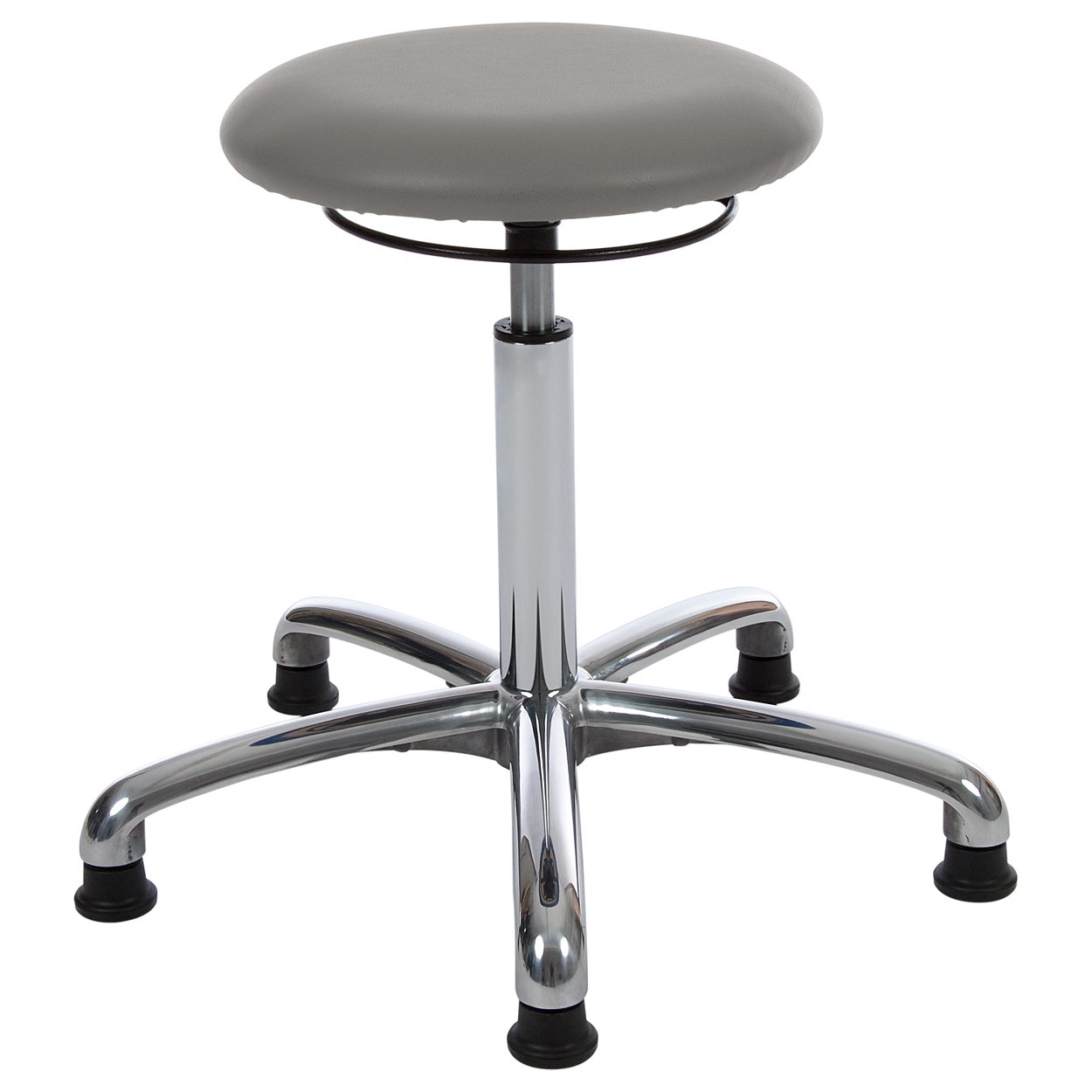Drehhocker mit Standfuß aus Chrom