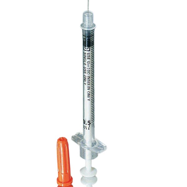 Insulinspritze Ø 0,30 x 8 mm, V 0,5 ml
